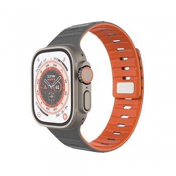 Magnetický řemínek FIXED Silicone Magnetic Strap pro Apple Watch 44/45/46/49mm, světle šedý