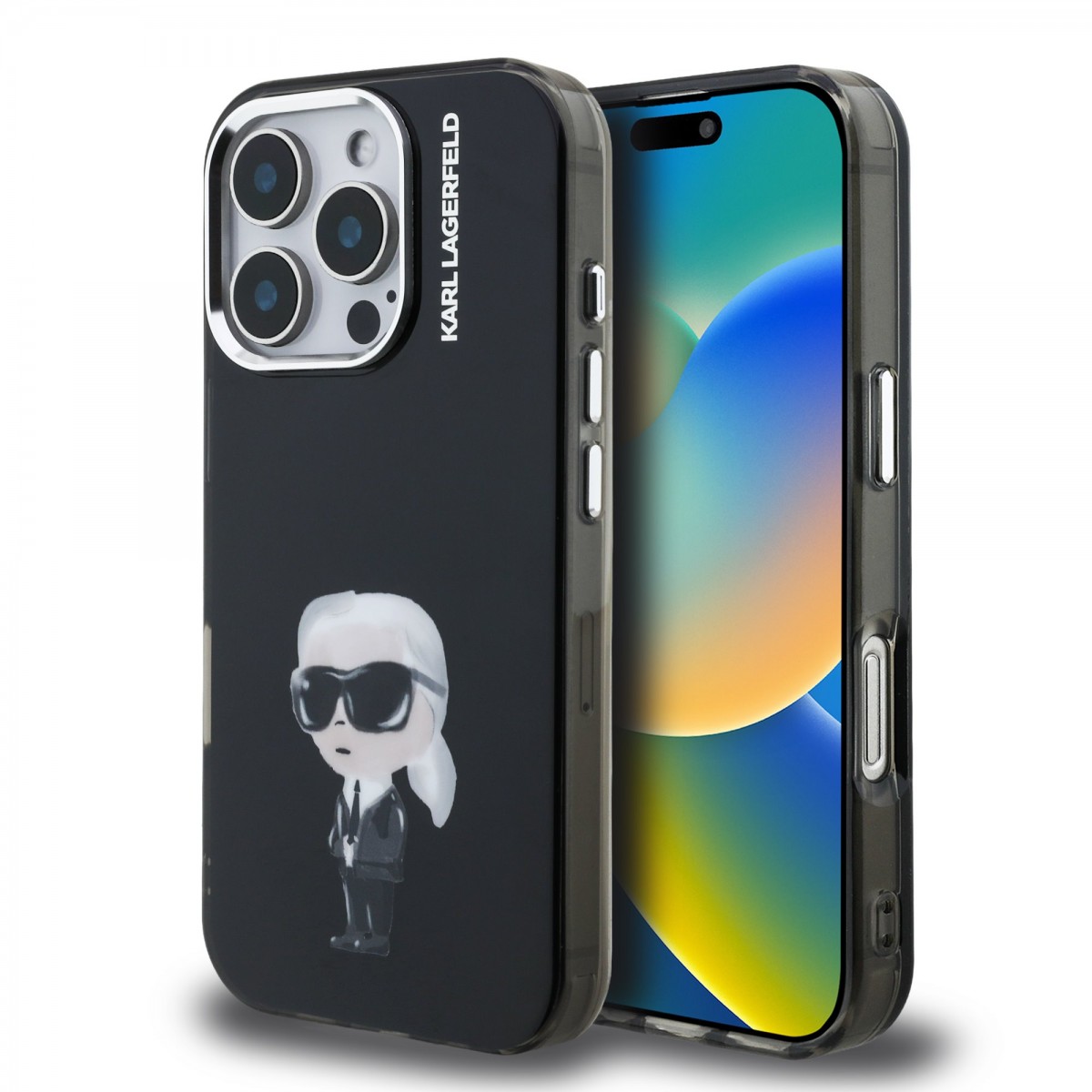 Levně Zadní kryt Karl Lagerfeld IML Aquarelle Karl pro iPhone 16 Pro Black