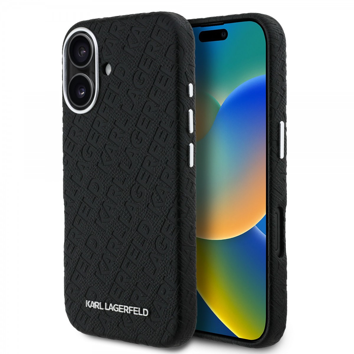 Levně Zadní kryt Karl Lagerfeld Grained PU Repeated Logo MagSafe pro iPhone 16 Black