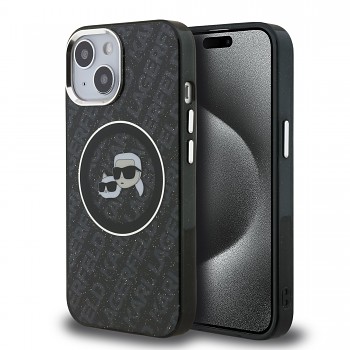 Zadní kryt Karl Lagerfeld IML K&CH Heads Repeated Logo MagSafe pro iPhone 15 Black