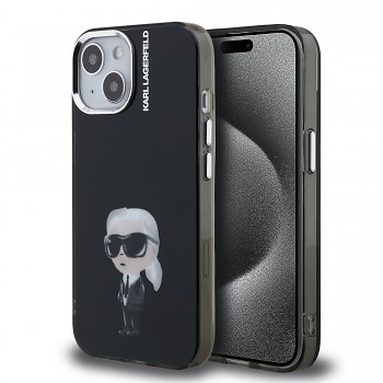 Zadní kryt Karl Lagerfeld IML Aquarelle Karl pro iPhone 15 Black