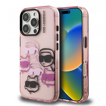 Zadní kryt Karl Lagerfeld IML Multi K&CH Heads pro iPhone 16 Pro Max Pink