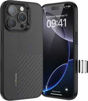 Zadní kryt Benks Montage Magnetic Armor Pro Kevlar Metal Frame 600D+1500D (MF65) pro iPhone 16 Pro black (Camera Control Button)