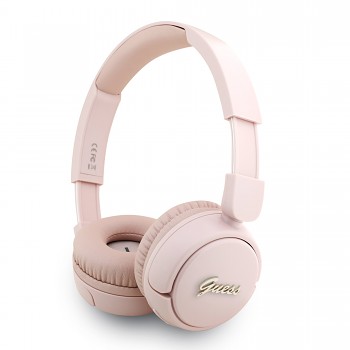 Bezdrátová sluchátka Guess Script Metal Logo Pink