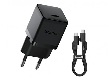 Rychlonabíječka Baseus Palm Fast + datový kabel USB-C 1m 20W černá