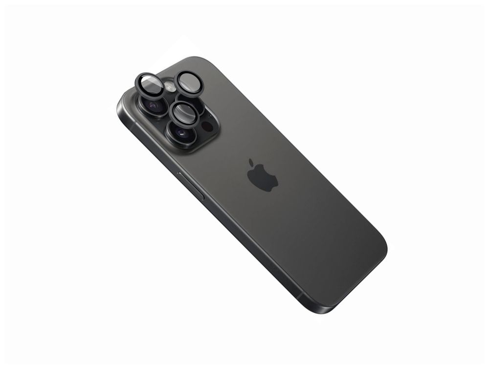 Ochranná skla čoček fotoaparátů FIXED Camera Glass pro Apple iPhone 17 Pro-Pro Max, černá