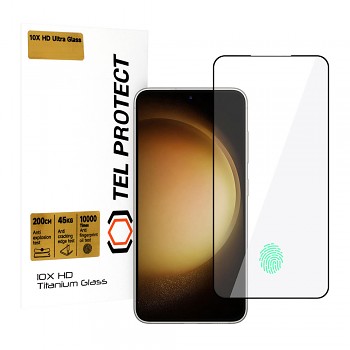 Tvrzené sklo Tel Protect 10X HD Titanium pro Samsung Galaxy S22-S23 (s odemykáním otiskem prstu)