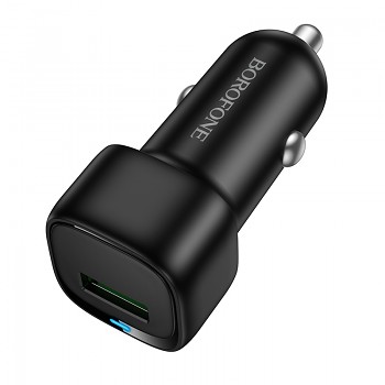 Adaptér do auta Borofone BZ34 Cloud s podporou rychlonabíjení USB-A QC 3.0 18W černý