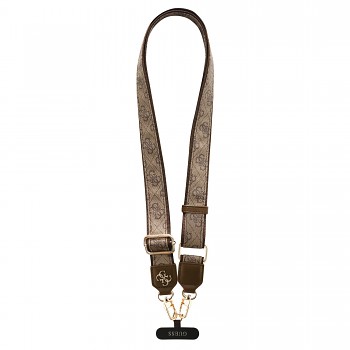 Popruh Guess Crossbody PU 4G Metal Logo Brown