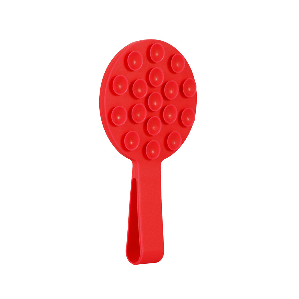 Levně Magnetický držák na mobil s kroužkem Silicone MSH9 red