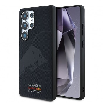 Zadní kryt Red Bull Leather Meshed Debossed Logo MagSafe pro Samsung Galaxy S25 Ultra Navy