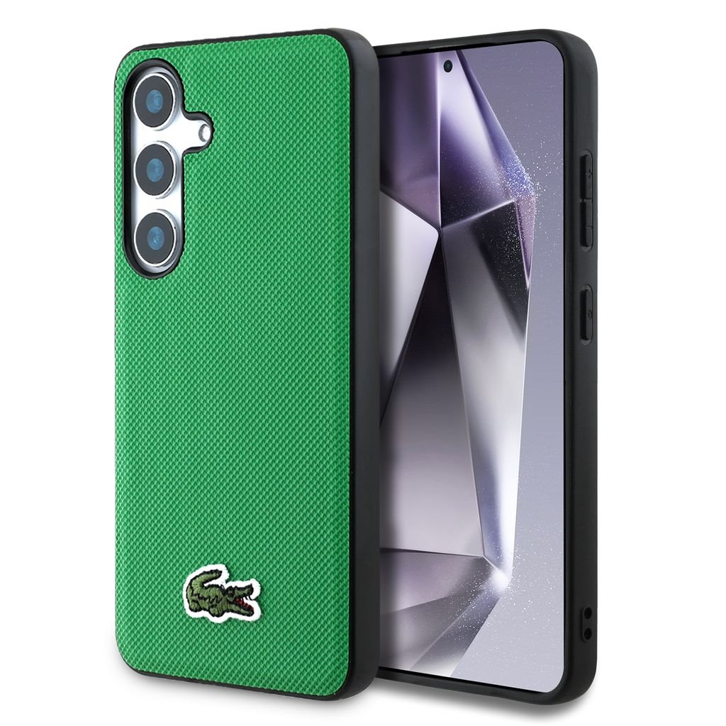 Levně Zadní kryt Lacoste Iconic Petit Pique Woven Logo MagSafe pro Samsung Galaxy S25 Green