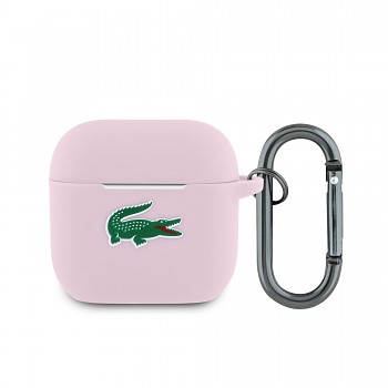 Pouzdro Lacoste Liquid Silicone Croc Logo pro AirPods 4 Pink