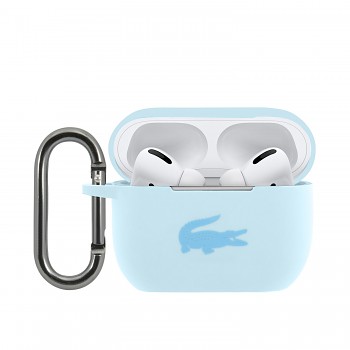 Pouzdro Lacoste Liquid Silicone Glossy Printing Logo pro AirPods Pro Blue