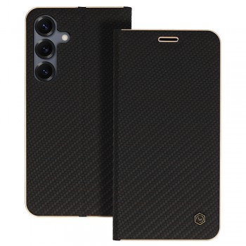 Knížkové pouzdro Wonder Frame Carbon pro Samsung Galaxy A36 5G black