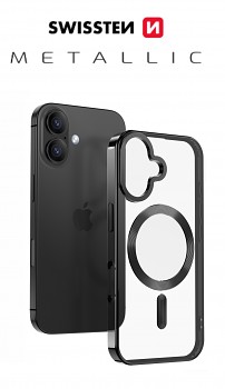 Zadní kryt Swissten Clear Jelly Magstick Metallic pro Apple iPhone 17 černý