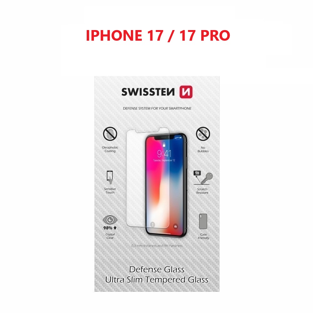 Levně Tvrzené sklo Swissten pro Apple iPhone 17-17 Pro