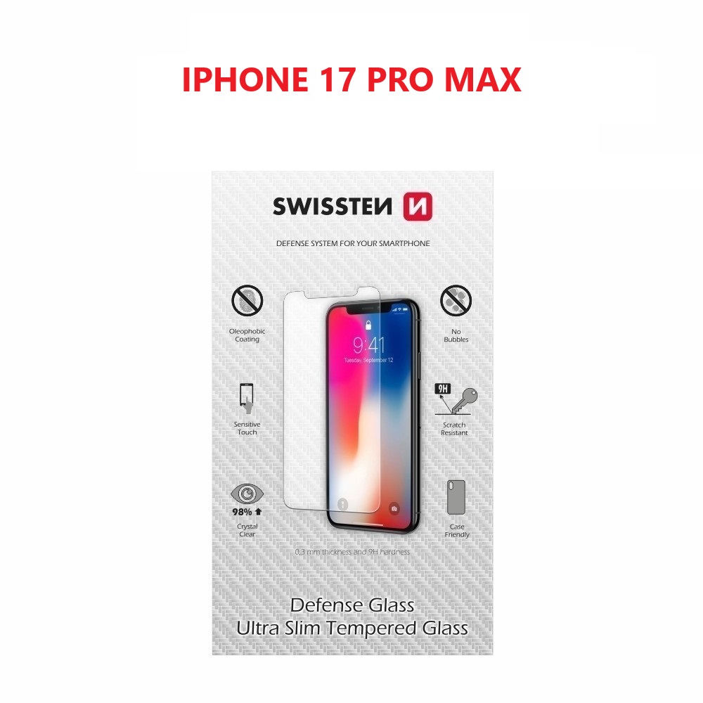 Levně Tvrzené sklo Swissten pro Apple iPhone 17 Pro Max