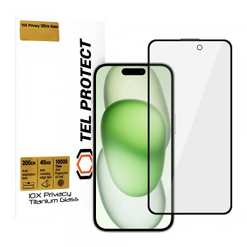 Tvrzené sklo Tel Protect 10X Privacy Titanium pro iPhone 16