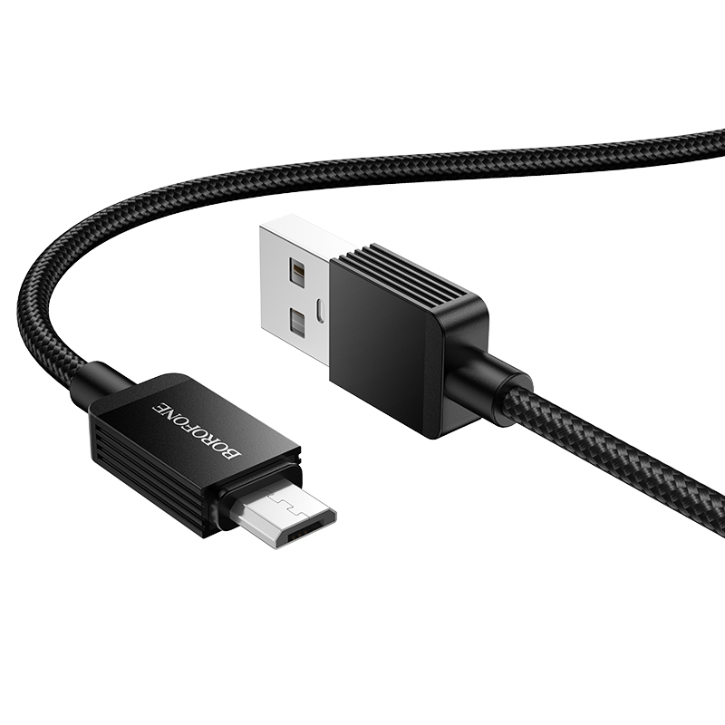 Levně Datový kabel Borofone BX120 Placer USB-A - micro-USB 2,4A 1m black