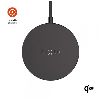 Bezdrátová nabíječka FIXED MagPad Slim s Qi2, podporou MagSafe, 15W, černá