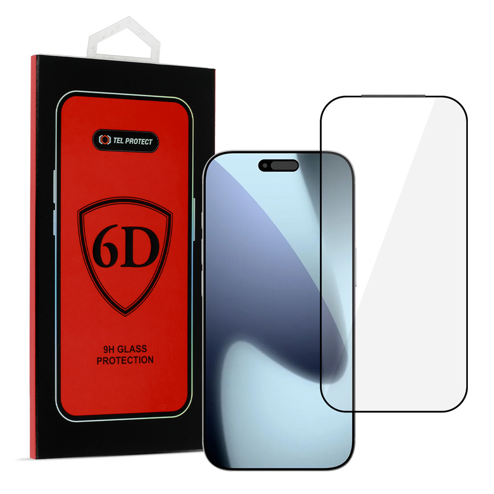 Levně Tvrzené sklo Tel Protect Full Glue 6D pro iPhone 17 Pro Max BLACK