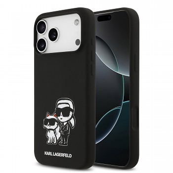 Zadní kryt Karl Lagerfeld Liquid Silicone K&CH Sketch MagSafe pro iPhone 17 Pro Max Black