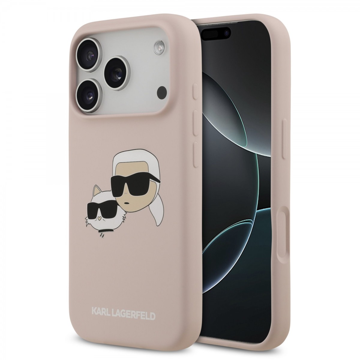 Zadní kryt Karl Lagerfeld Liquid Silicone Double Heads MagSafe pro iPhone 17 Pro Pink