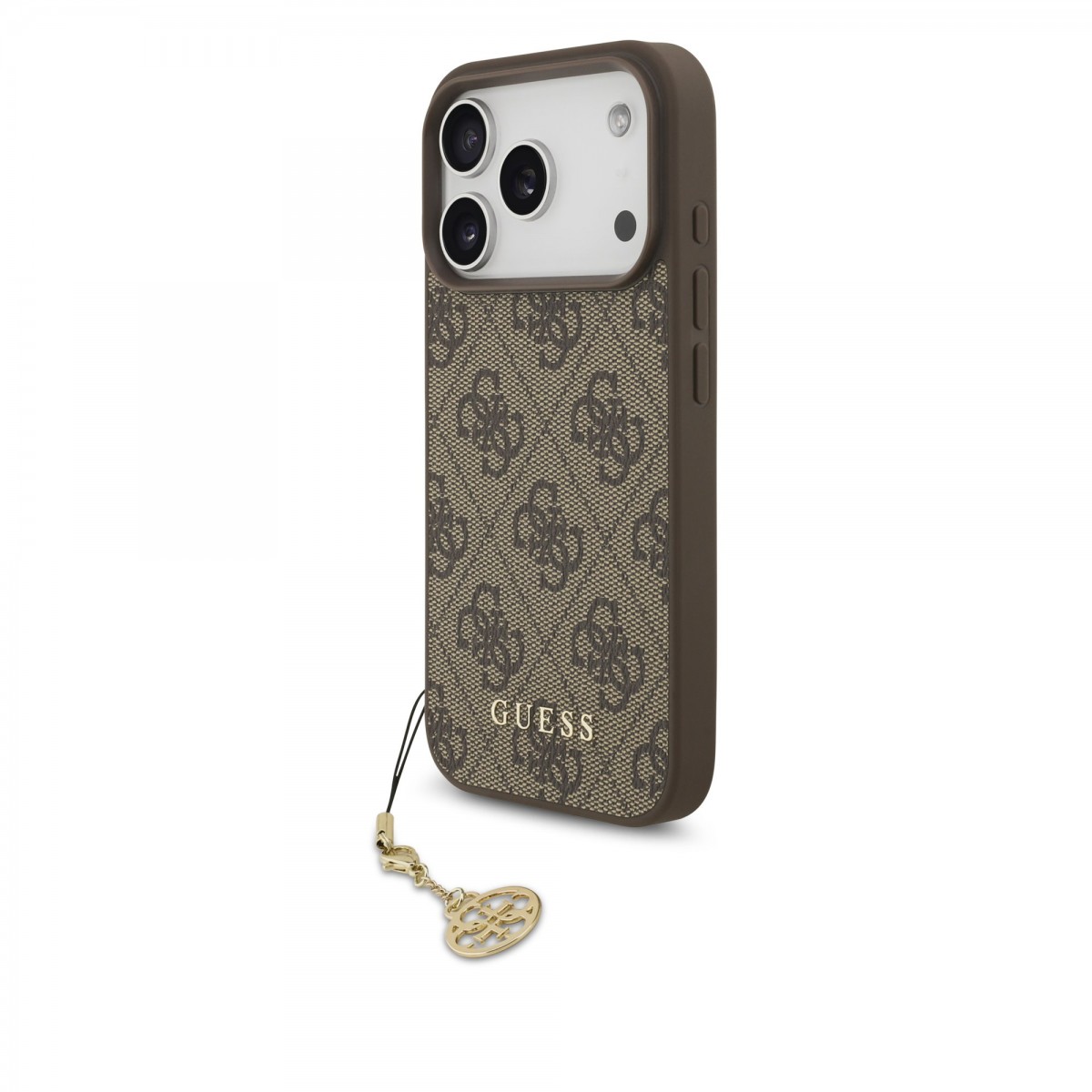Levně Zadní kryt Guess 4G Charm pro iPhone 17 Pro Tone on Tone Brown