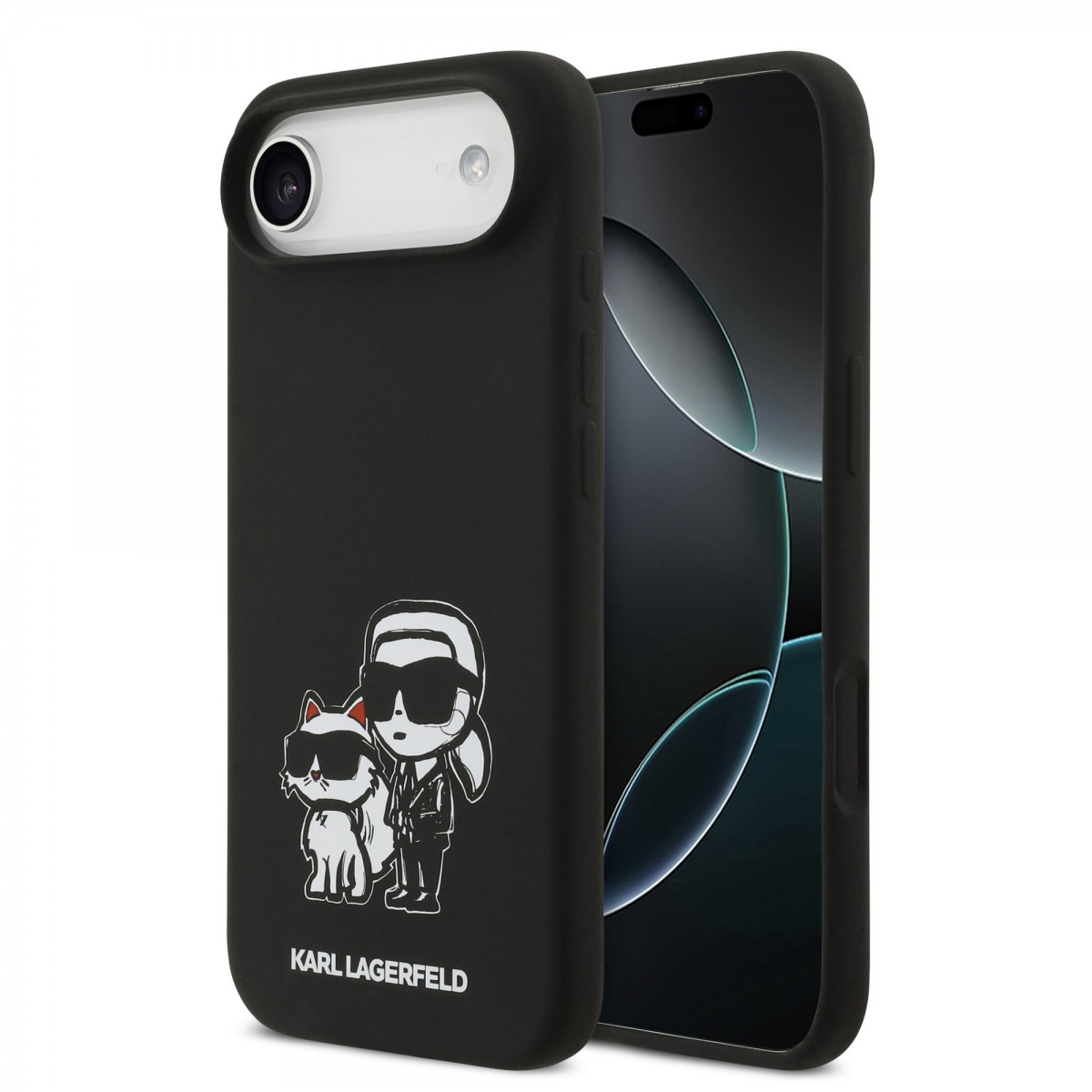 Zadní kryt Karl Lagerfeld Liquid Silicone K&amp;CH Sketch MagSafe pro iPhone 17 Air Black