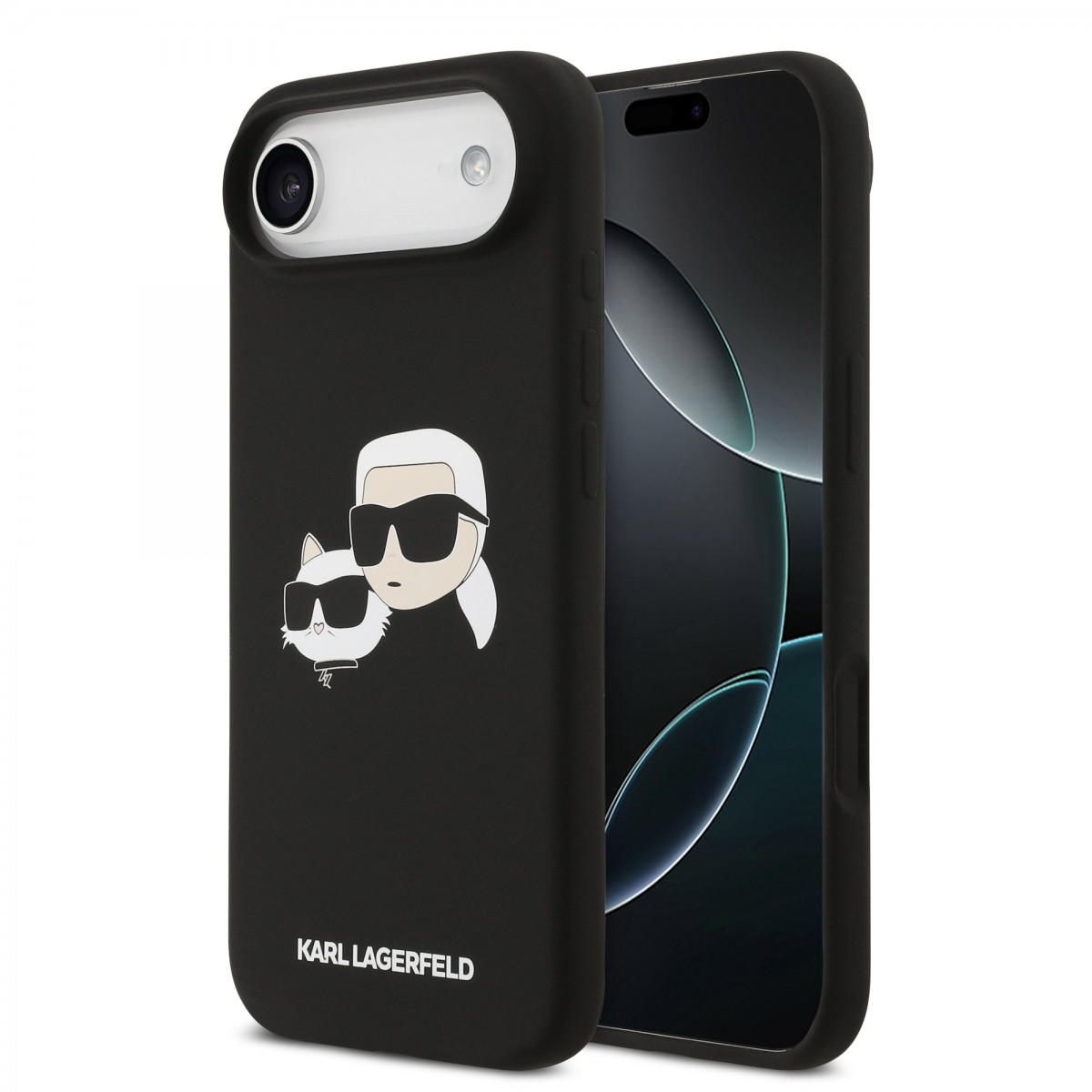 Zadní kryt Karl Lagerfeld Liquid Silicone Double Heads MagSafe pro iPhone 17 Air Black