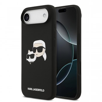 Zadní kryt Karl Lagerfeld Liquid Silicone Double Heads MagSafe pro iPhone 17 Air Black