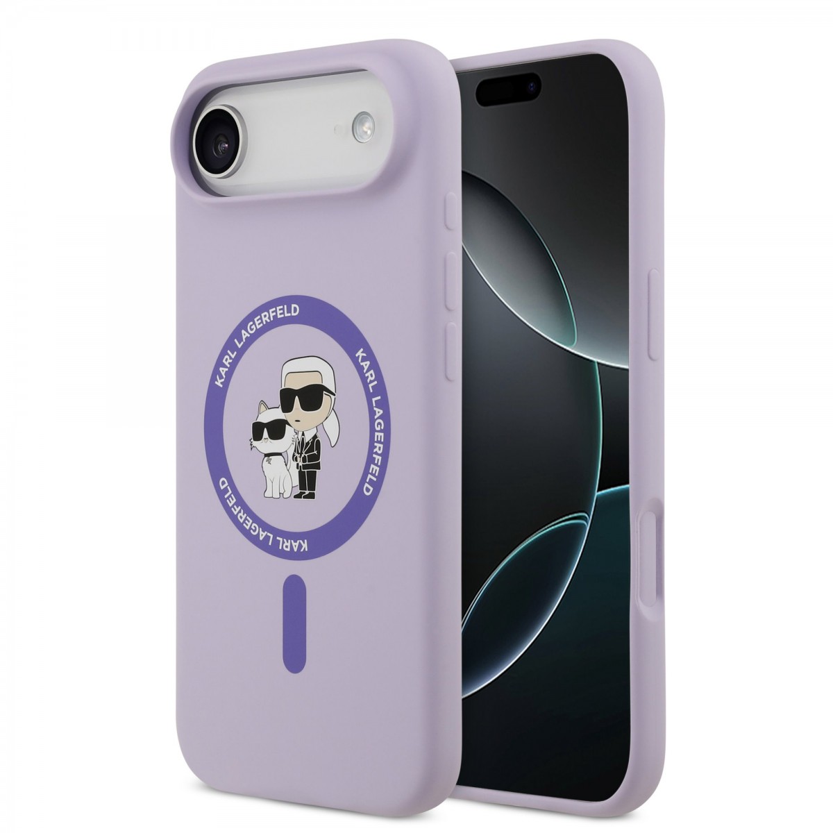 Zadní kryt Karl Lagerfeld Liquid Silicone Karl and Choupette MagSafe pro iPhone 17 Air Purple