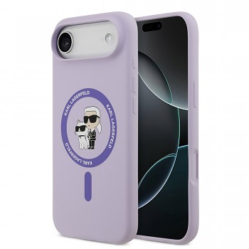 Zadní kryt Karl Lagerfeld Liquid Silicone Karl and Choupette MagSafe pro iPhone 17 Air Purple