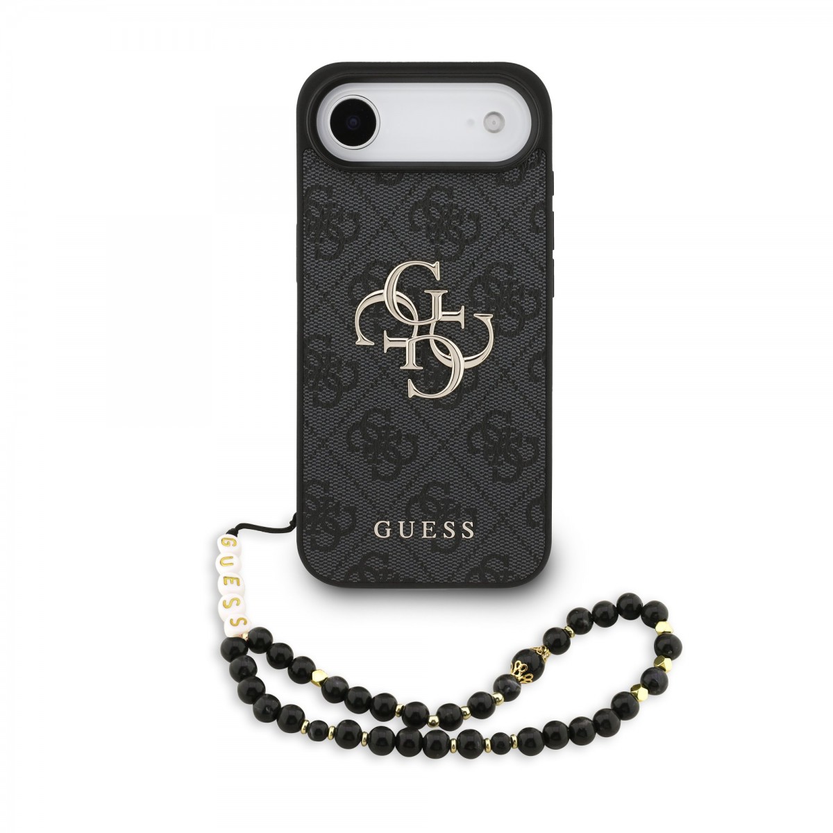 Levně Zadní kryt Guess PU 4G Metal Logo Strap pro iPhone 17 Air Black