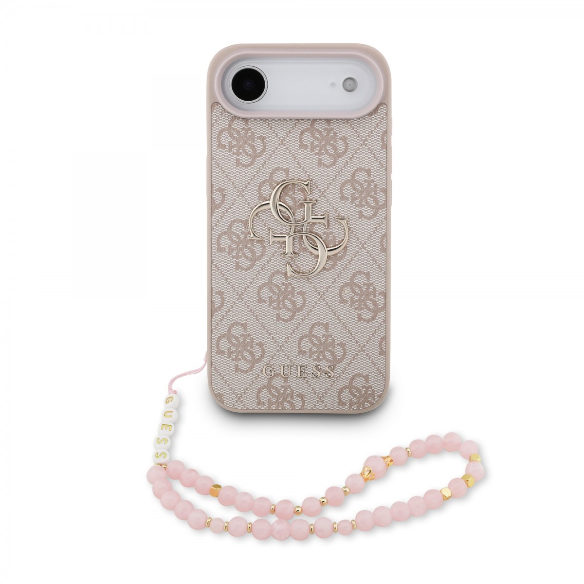 Levně Zadní kryt Guess PU 4G Metal Logo Strap pro iPhone 17 Air Pink