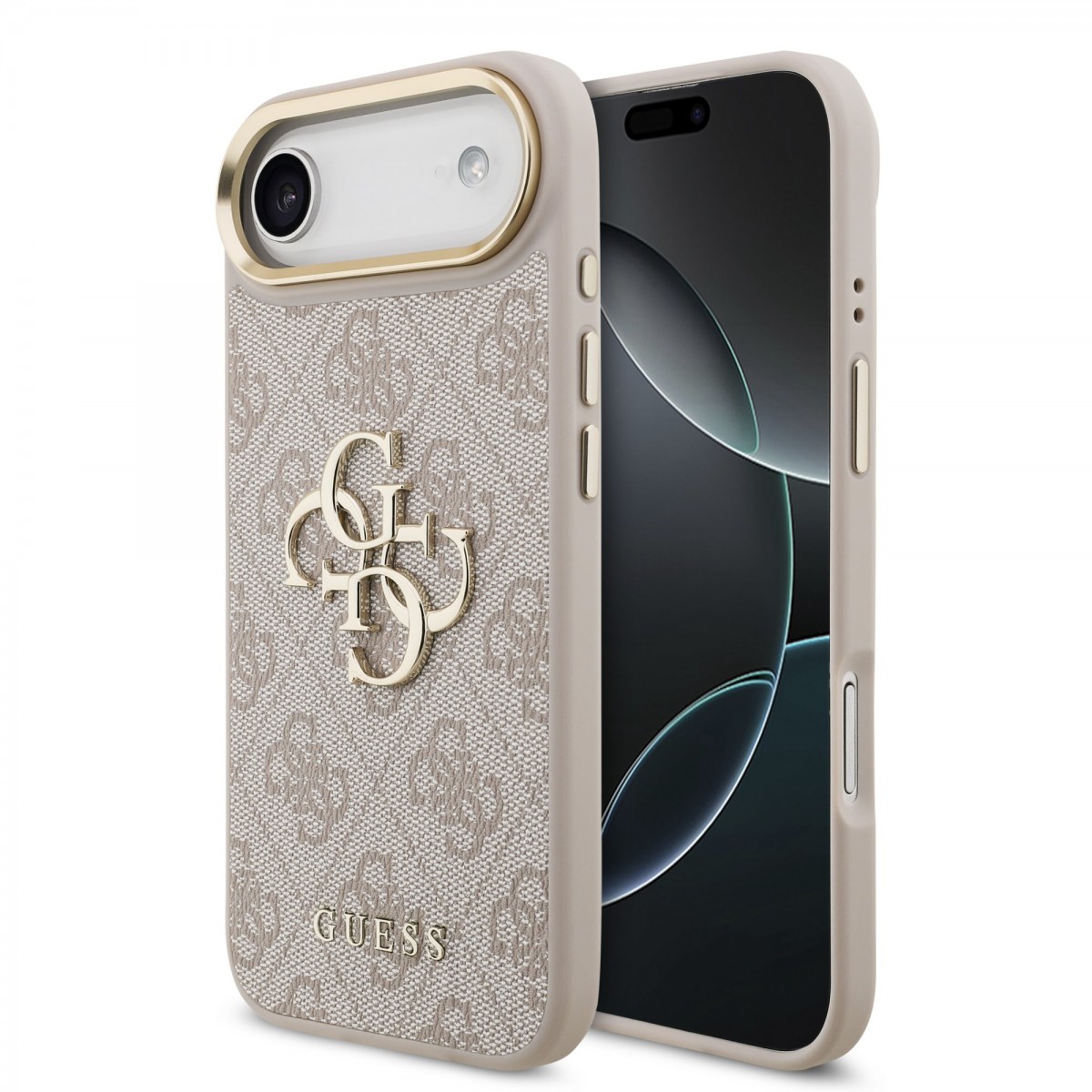 Levně Zadní kryt Guess PU Leather 4G Metal Logo Gold Frame MagSafe pro iPhone 17 Air Pink