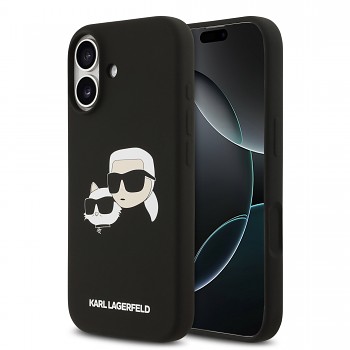 Zadní kryt Karl Lagerfeld Liquid Silicone Double Heads MagSafe pro iPhone 17 Black