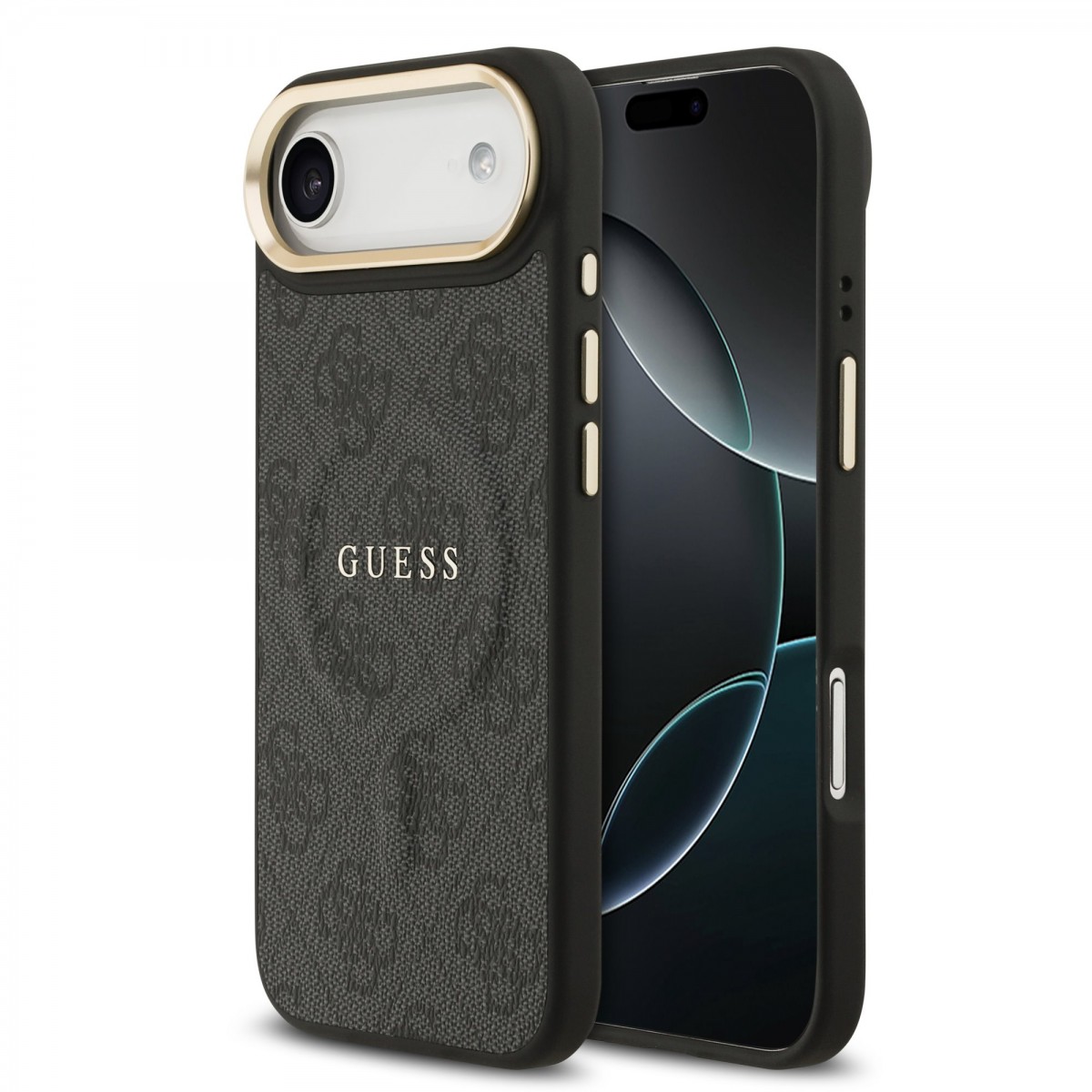 Levně Zadní kryt Guess PU Leather 4G Gold Frame MagSafe pro iPhone 17 Air Black