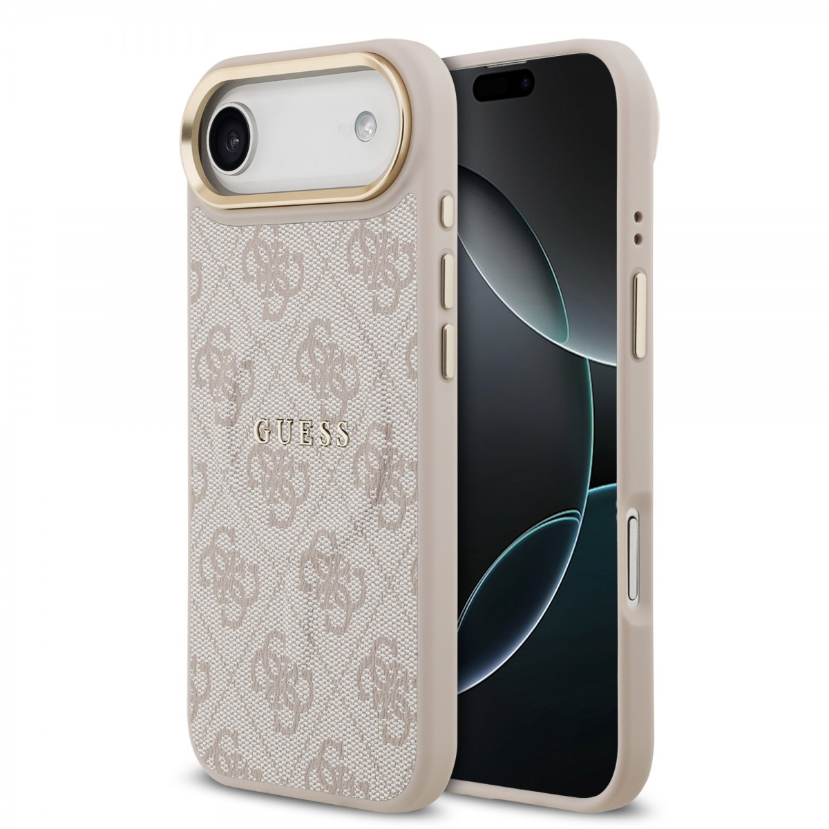Levně Zadní kryt Guess PU Leather 4G Gold Frame MagSafe pro iPhone 17 Air Pink