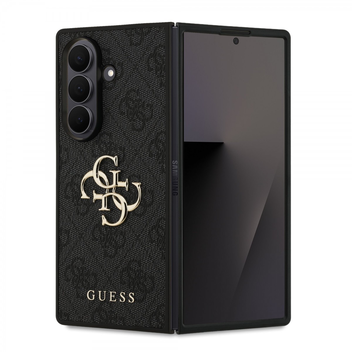 Levně Zadní kryt Guess PU 4G Metal Logo pro Samsung Galaxy Z Fold 7 Grey