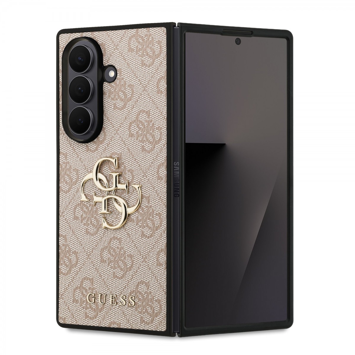 Levně Zadní kryt Guess PU 4G Metal Logo pro Samsung Galaxy Z Fold 7 Pink