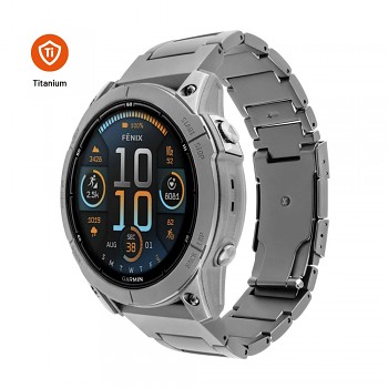 Titanový řemínek FIXED Titanium Strap pro Garmin QuickFit 22mm, přírodní titan