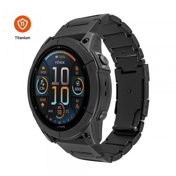 Titanový řemínek FIXED Titanium Strap pro Garmin QuickFit 26mm, černý