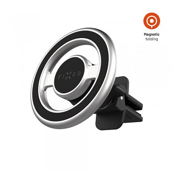 Magnetický kovový držák FIXED MagMount Vent do ventilace s podporou MagSafe, stříbrný