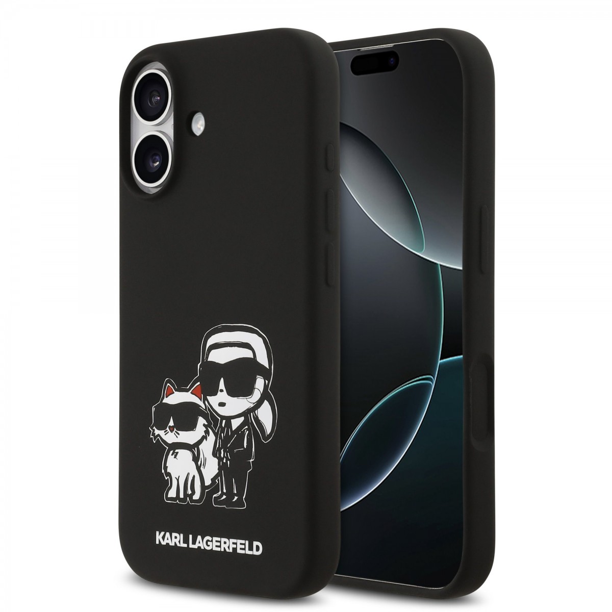 Zadní kryt Karl Lagerfeld Liquid Silicone K&amp;CH Sketch MagSafe pro iPhone 17 Black