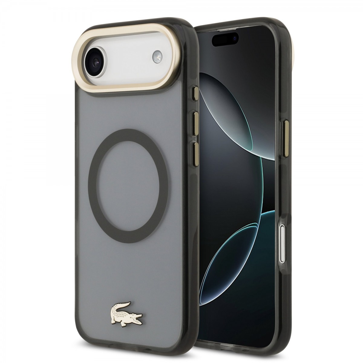 Levně Zadní kryt Lacoste PC/TPU Frosted Finish Gold Logo MagSafe pro iPhone 17 Air Black