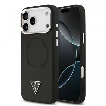 Zadní kryt Guess PU Leather Triangle Logo MagSafe pro iPhone 17 Pro Max Black