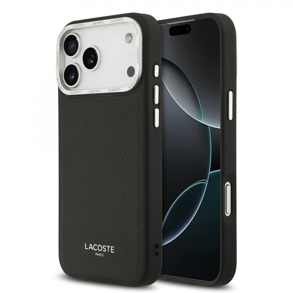 Levně Zadní kryt Lacoste PU Leather Champs Elysees MagSafe pro iPhone 17 Pro Max Black