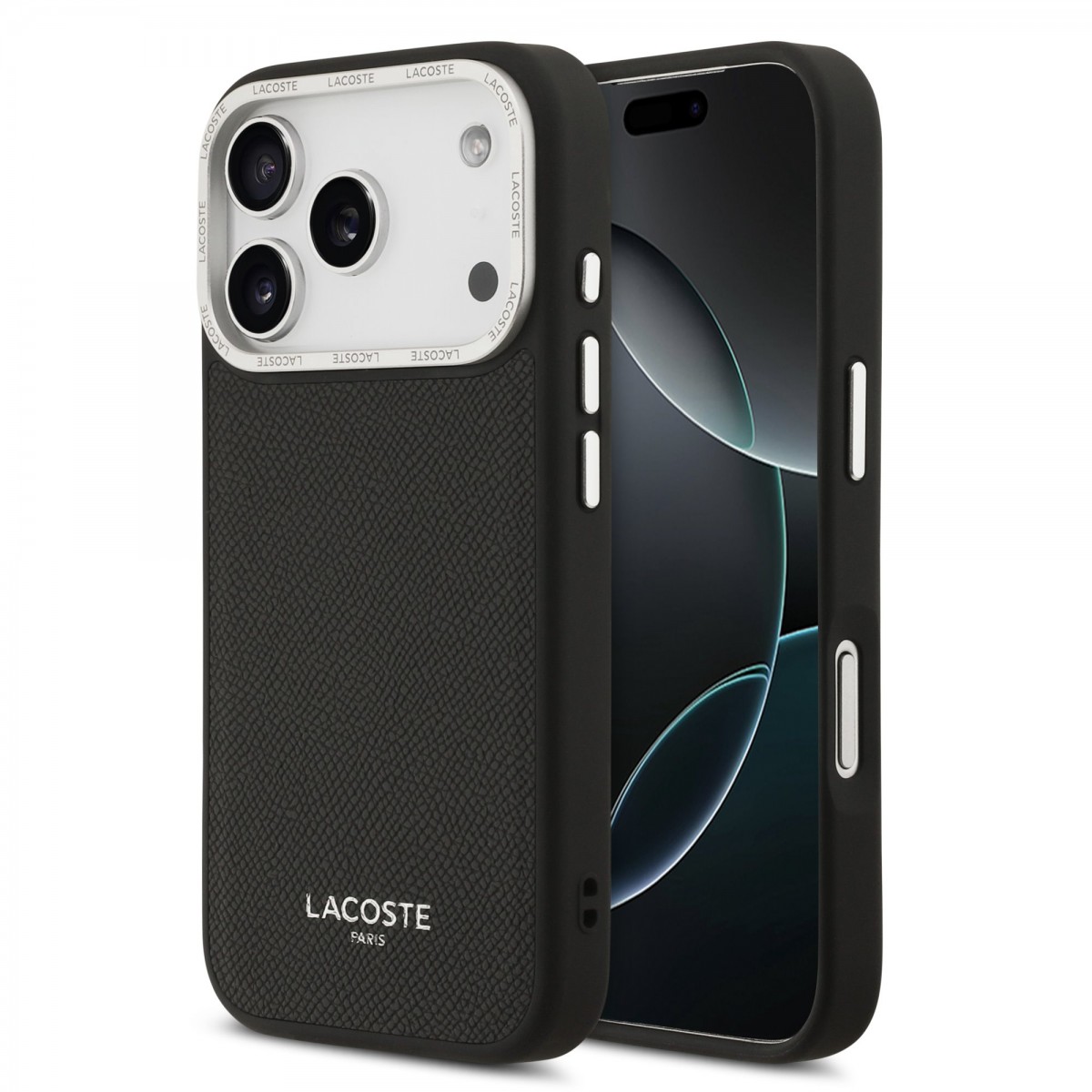Levně Zadní kryt Lacoste PU Leather Champs Elysees MagSafe pro iPhone 17 Pro Black